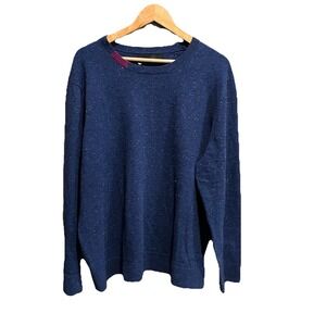 Redvanly Blue Long Sleeve Merino Wool Men's Sweater Size XXL
